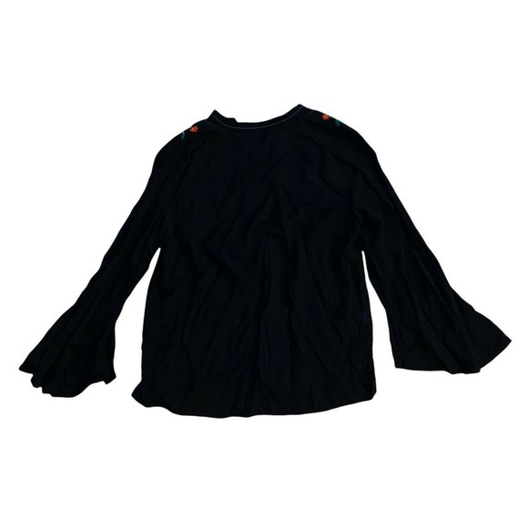 Ann Taylor Loft Floral Embroidered Bell Sleeve V-Neck Blouse Size Small Petite - Picture 5 of 8